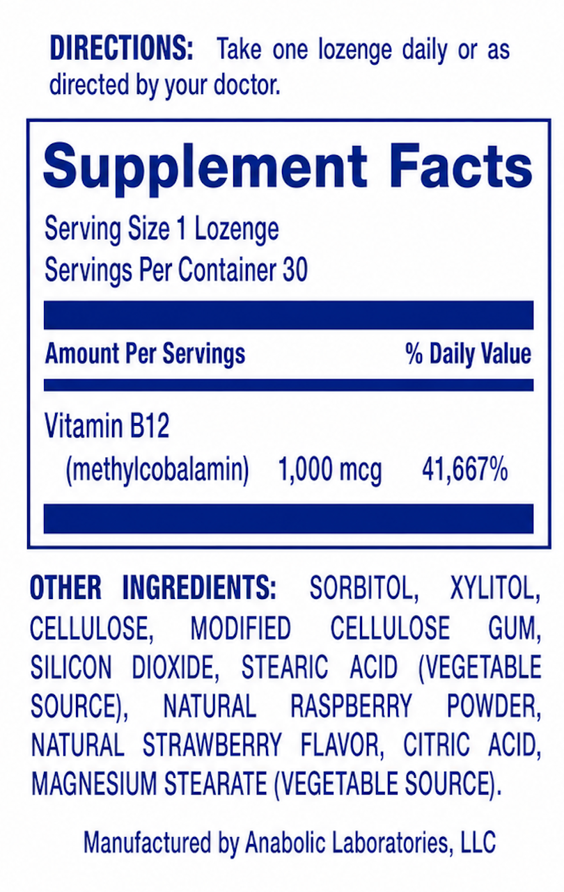 Anabolic Laboratories B12-Plus Methylcobalamin Lozenge